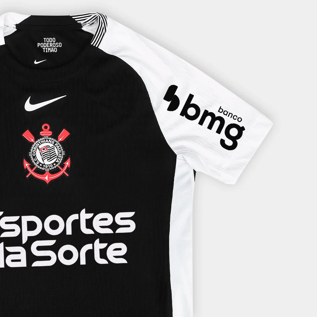 Camisa Nike Corinthians 2025/26 II Jogador Com Patrocínios - detalhe