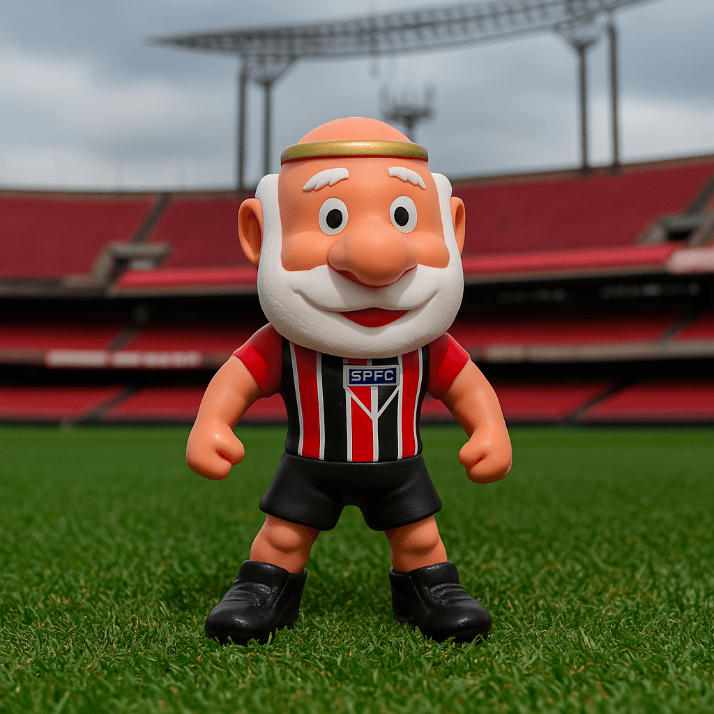 Mascote São Paulo O Santo Tricolor Camisa 2 - detalhe da gola