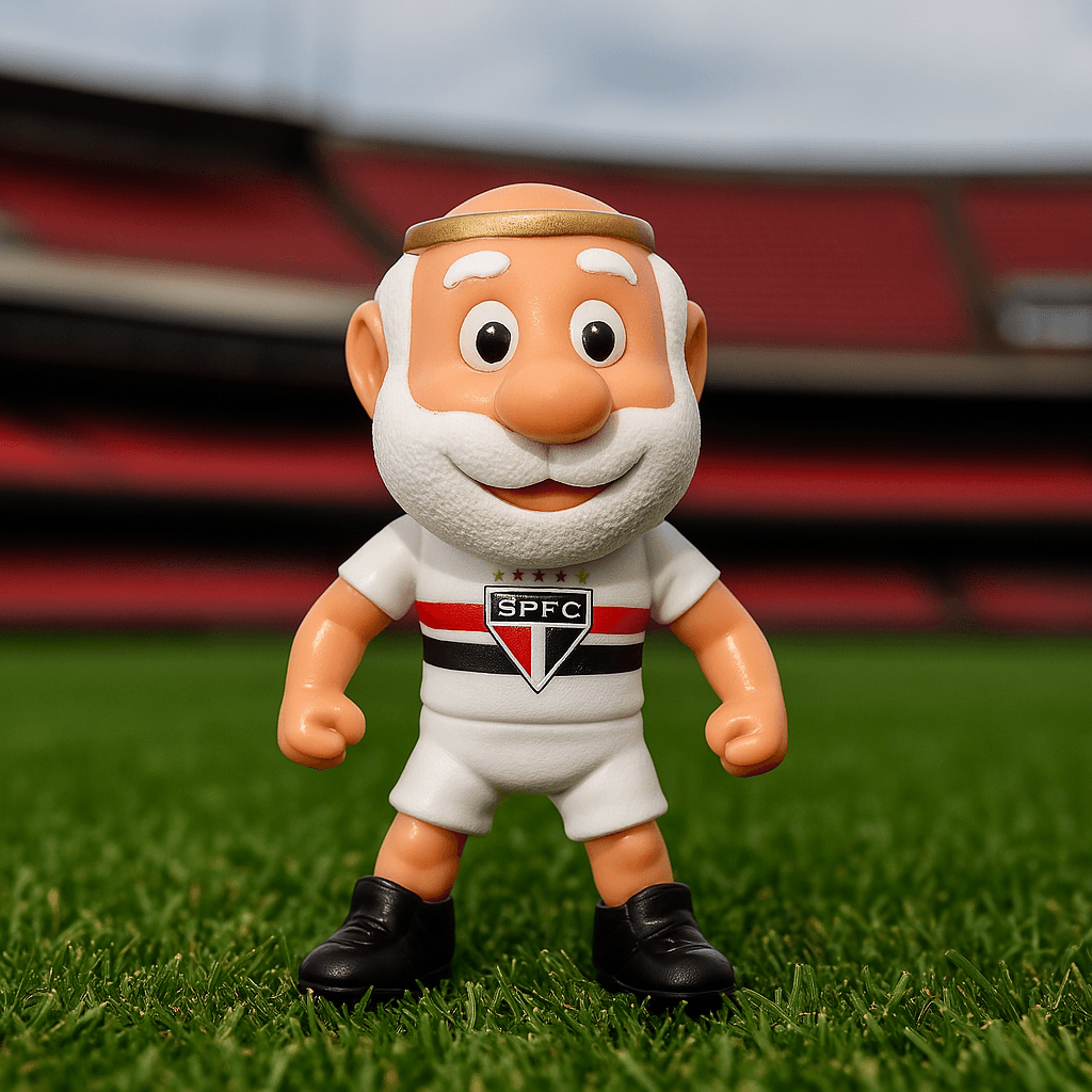 Mascote São Paulo O Santo Tricolor Camisa 1 - detalhe da manga