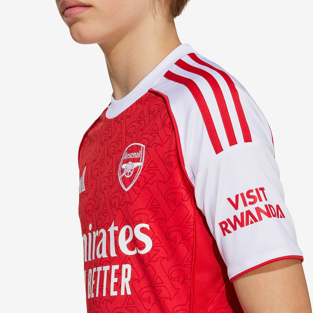Conjunto Infantil Adidas Arsenal 2025/26 I - detalhe da manga
