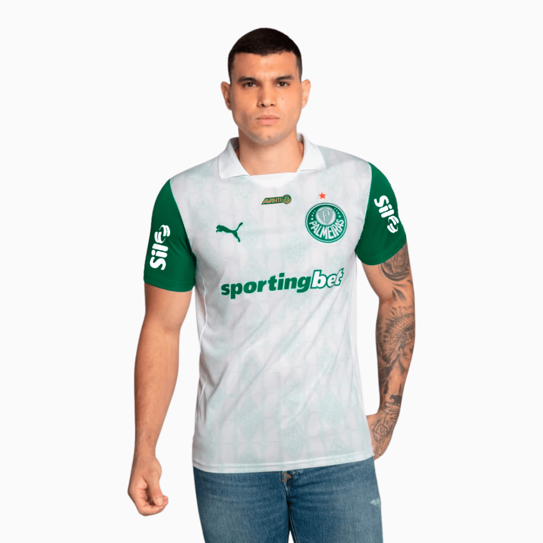 Camisa Puma Palmeiras 2025/26 II Com Patrocínios - detalhe da gola