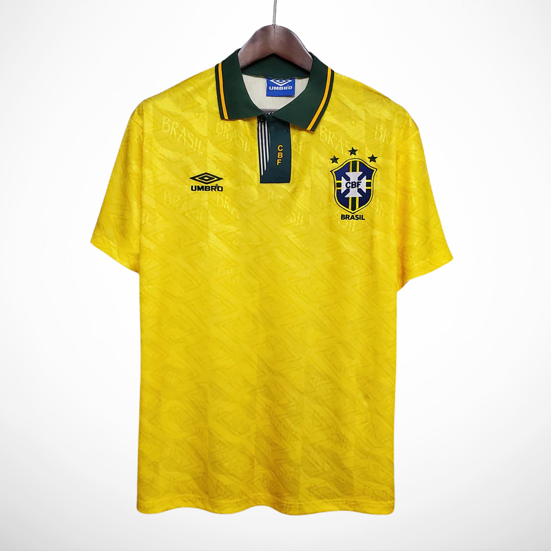 Camisa Seleção Brasil Home - Retrô 1991/92 - detalhe
