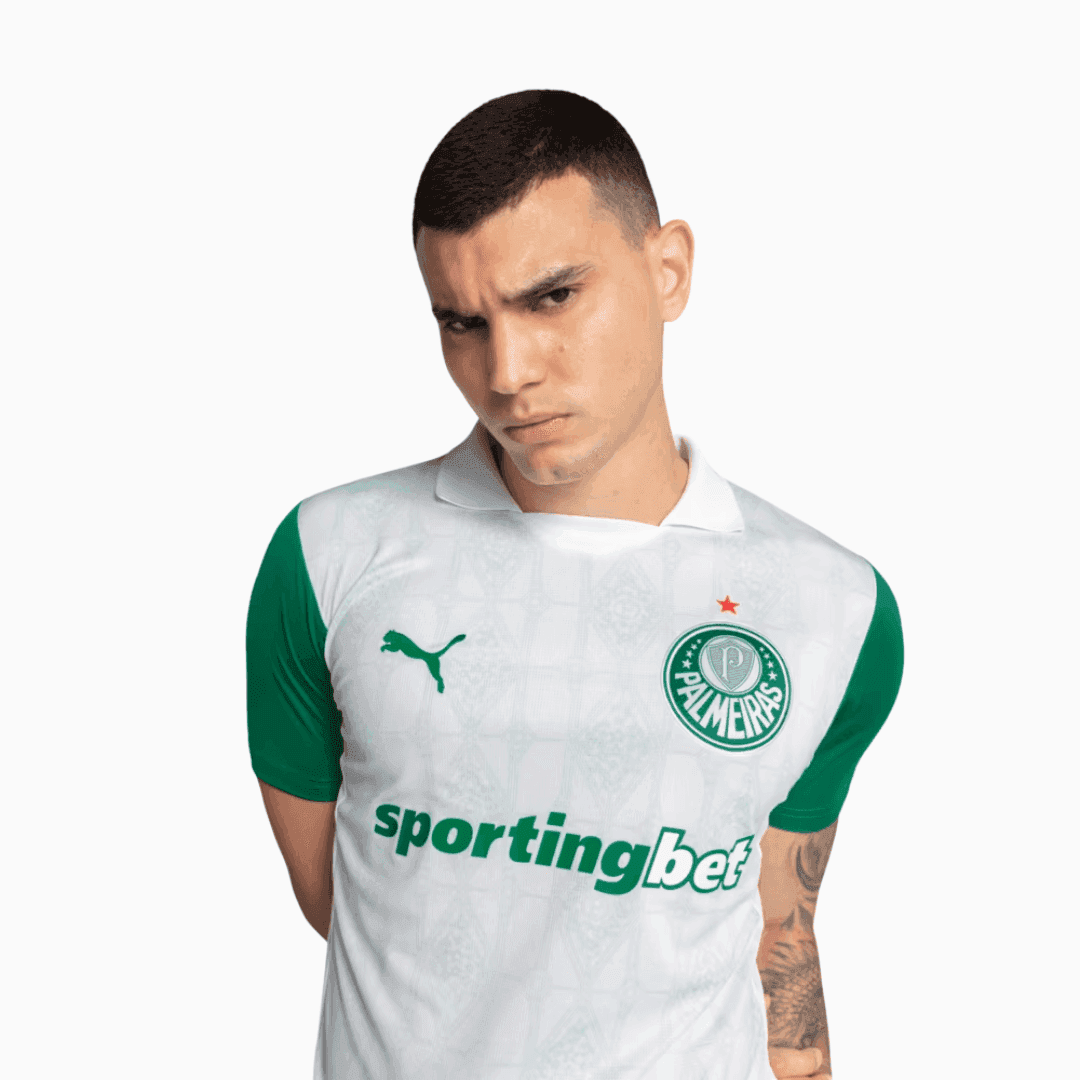 Camisa Puma Palmeiras 2025/26 II - MORENO N° 5 - detalhe da gola