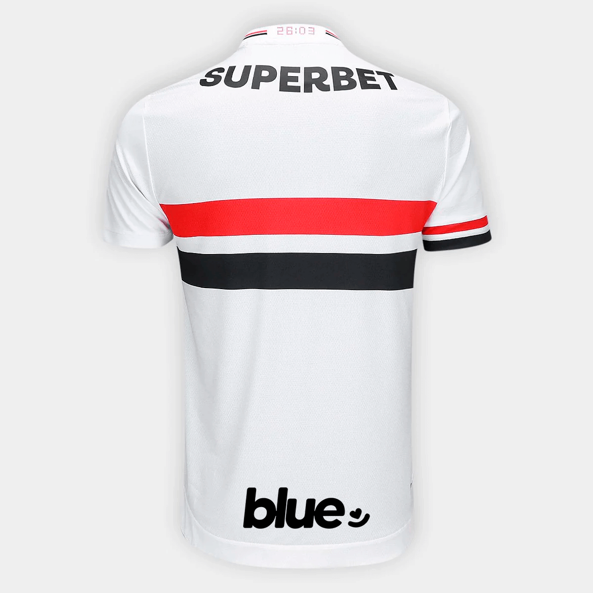 Camisa New Balance São Paulo 2025/26 I Com Patrocínios - vista traseira