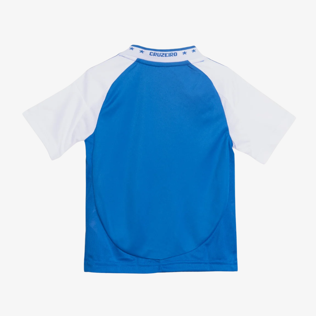 Conjunto Infantil Adidas Cruzeiro 2025/26 I - detalhe da gola