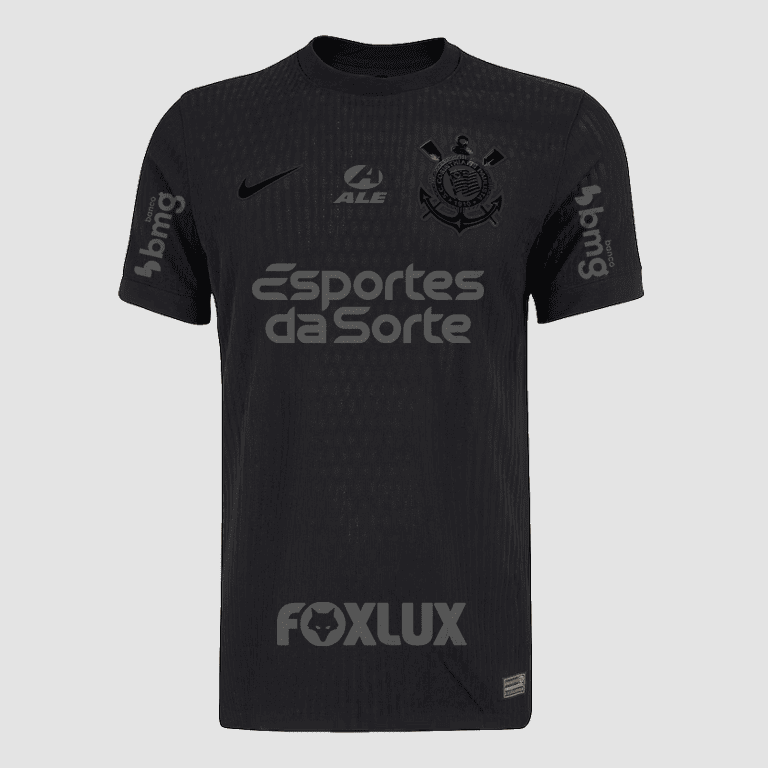 Camisa Nike Corinthians 2024/25 II Jogador Com Patrocínios - detalhe da gola