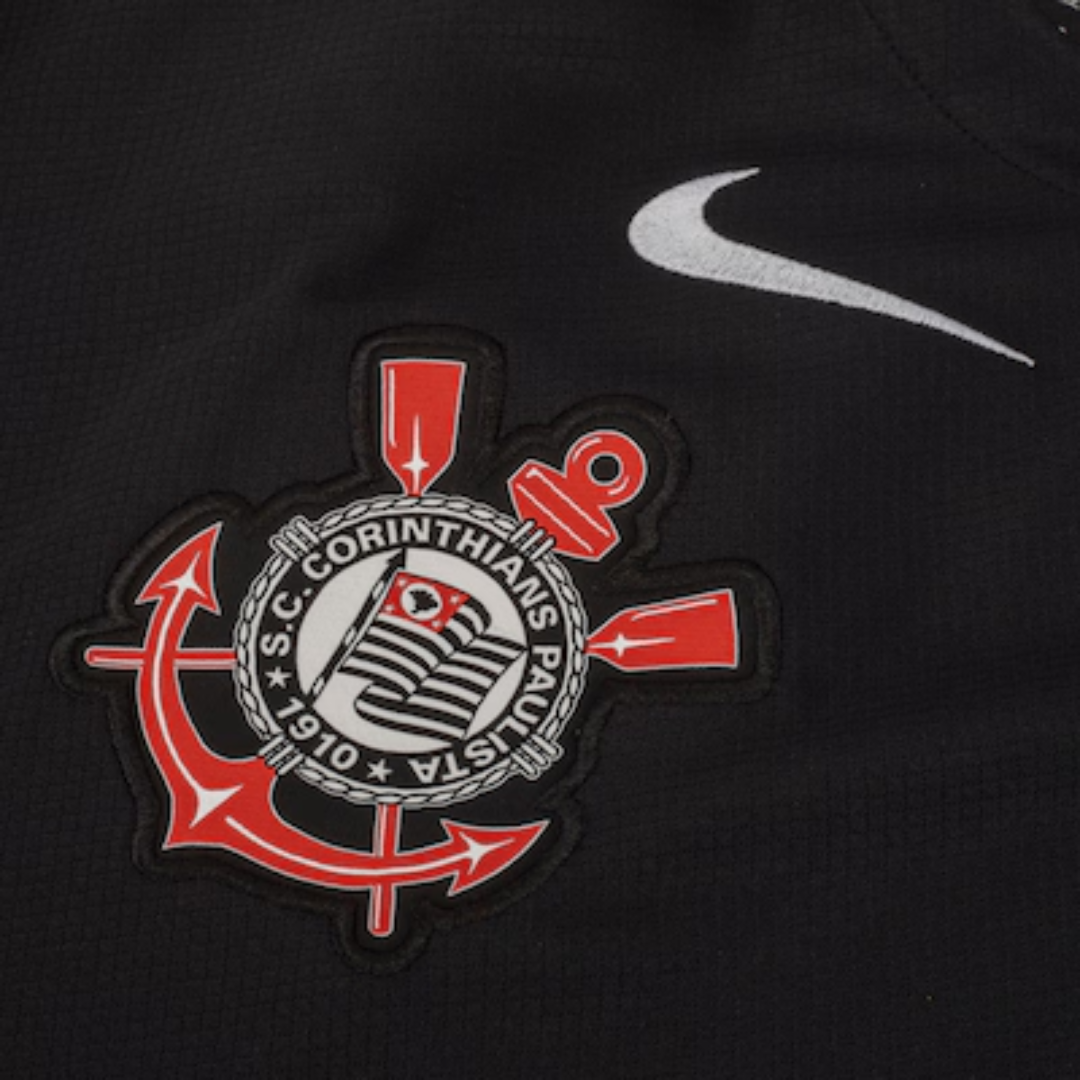 Camisa Corinthians 2025/26 II MATHEUZINHO N° 2 - detalhe da gola