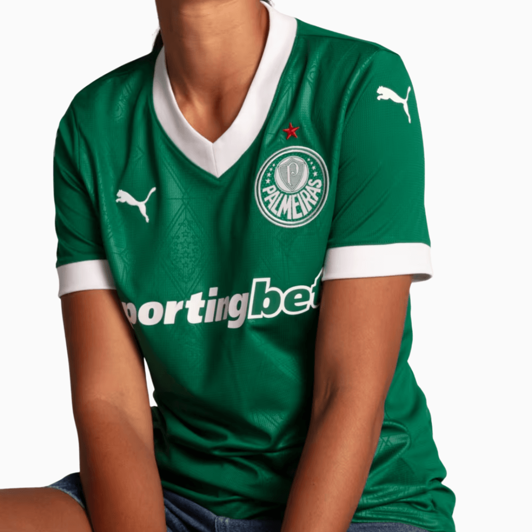 Camisa Feminina Puma Palmeiras 2025/26 I Torcedor - detalhe