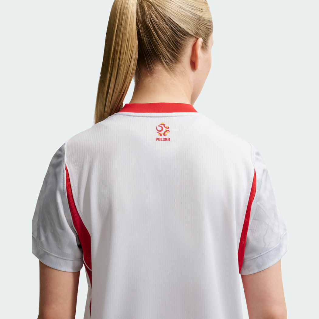 Camisa Feminina Polônia 2026/27 I - detalhe da gola