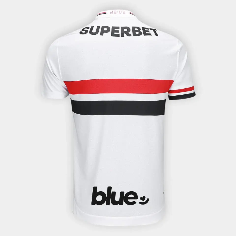Camisa New Balance São Paulo 2025/26 I Jogador Com Patrocínios - vista traseira