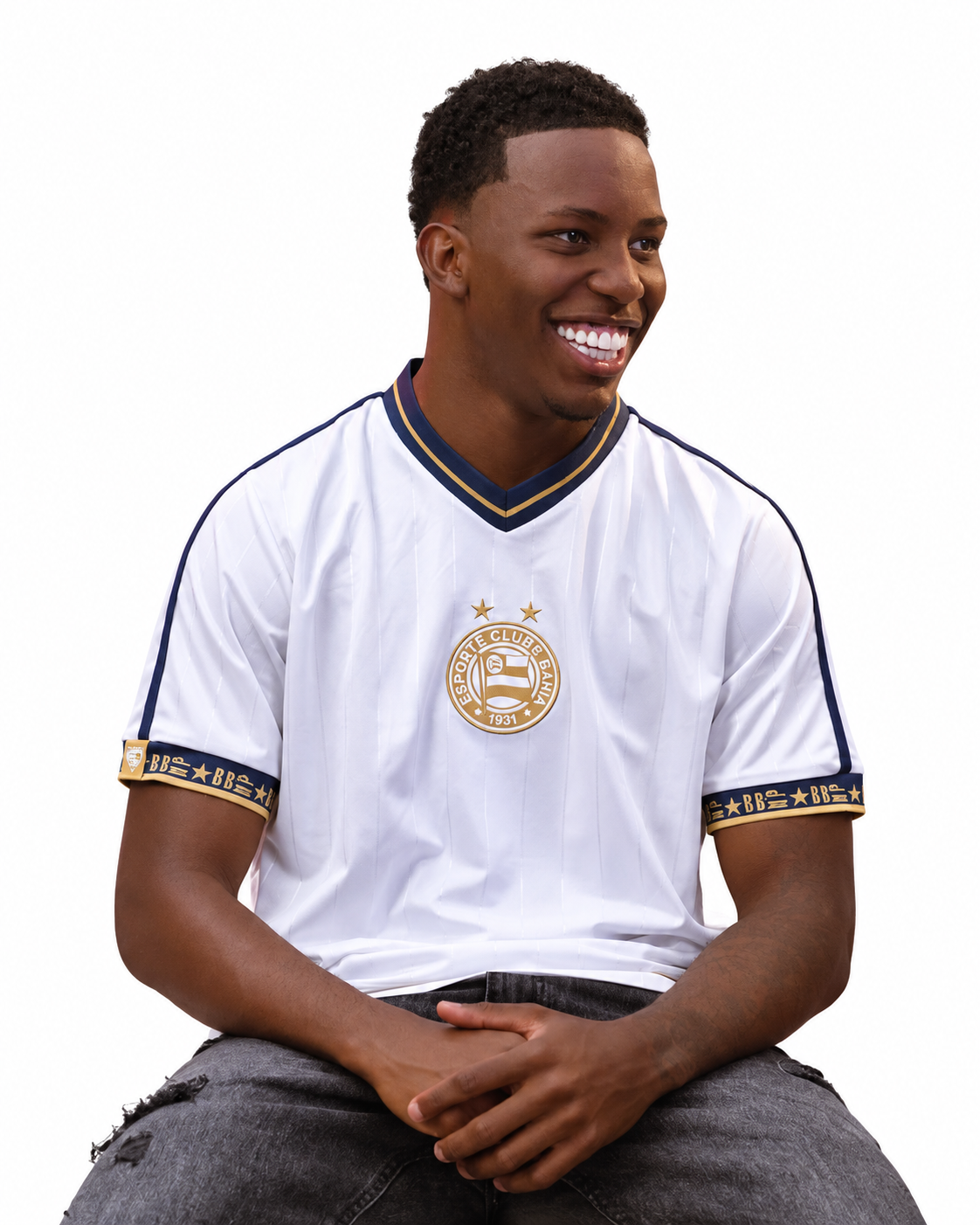 Camisa Bahia Socio Torcedor 26/27 - Branca e Dourada
