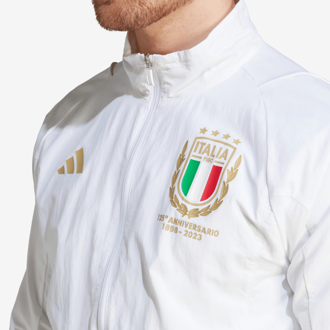 Jaqueta Adidas Itália 125th Anniversary - detalhe da gola