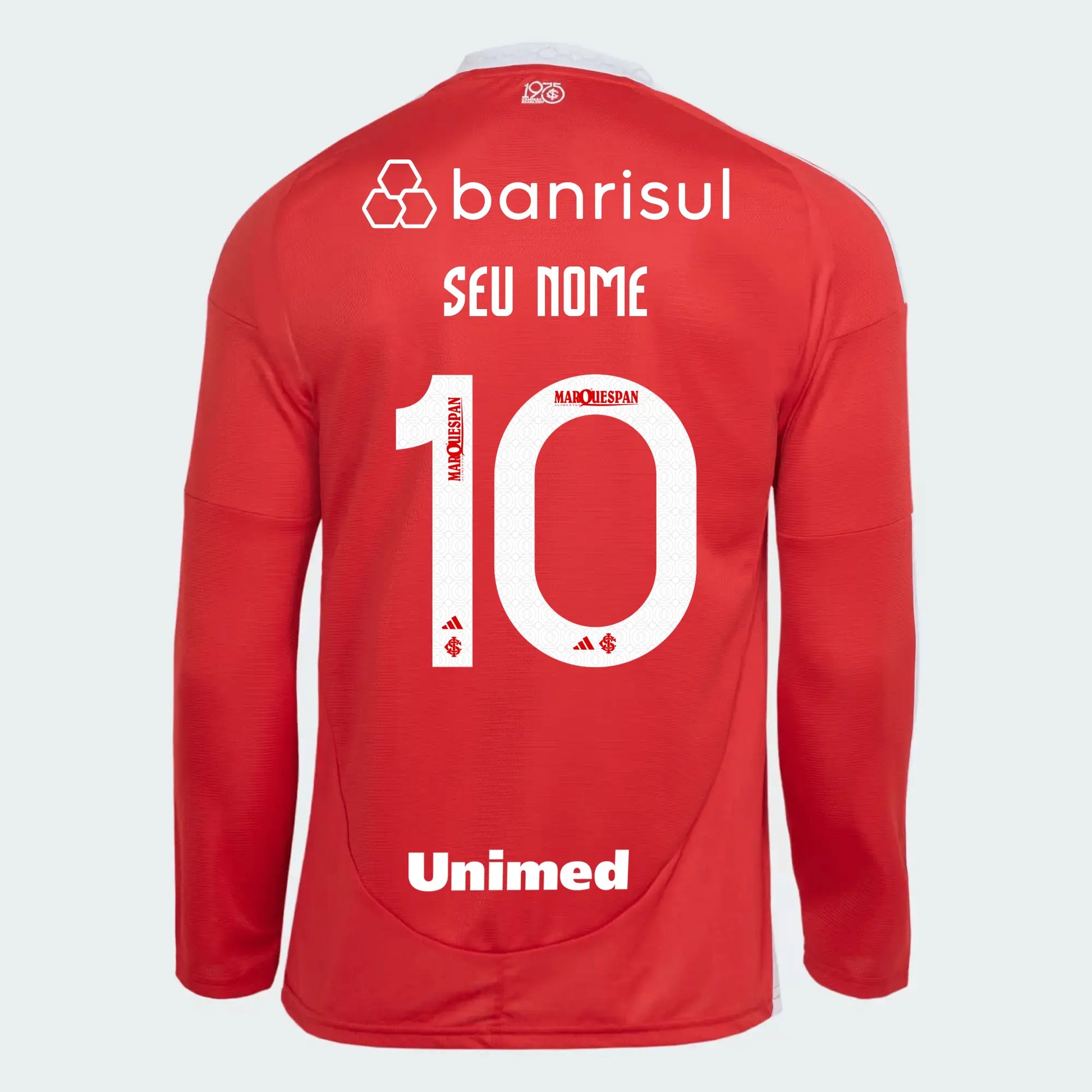 Camisa Adidas Internacional Manga Longa 2025/26 I Com Patrocínios - vista traseira