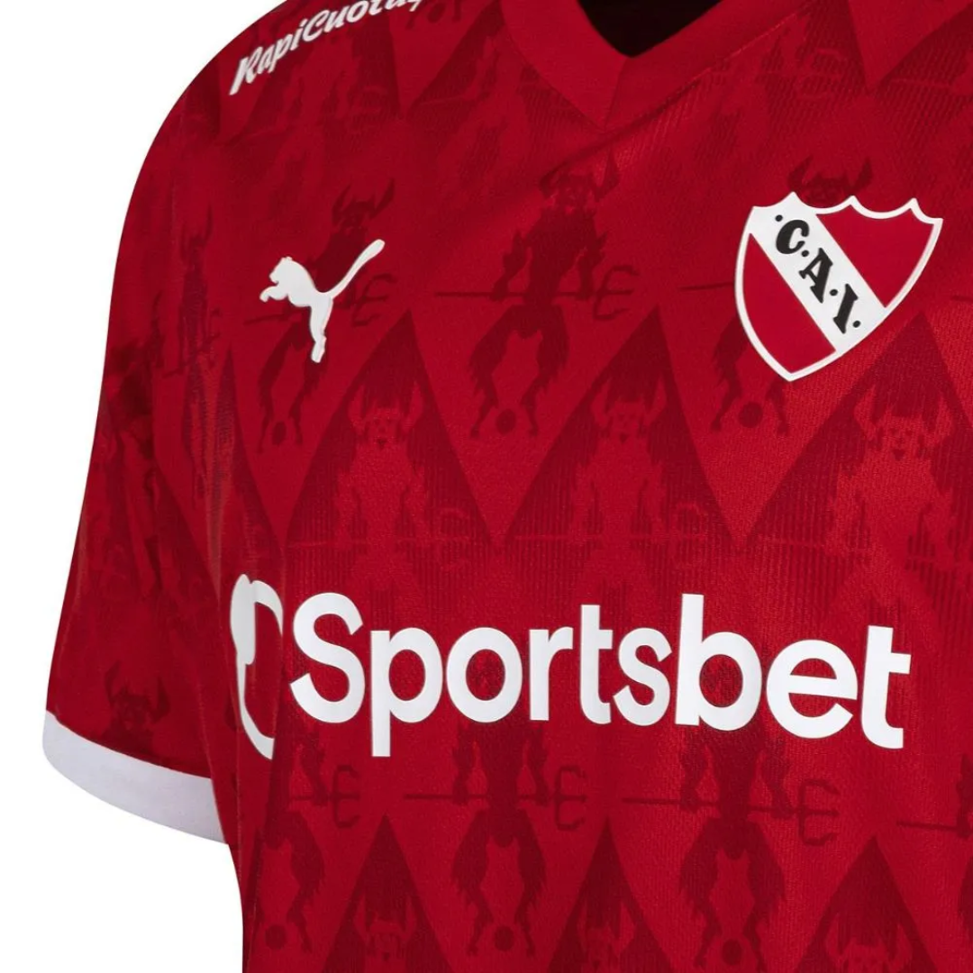 Camisa I Independiente 2025 Puma Versão Torcedor - detalhe da gola