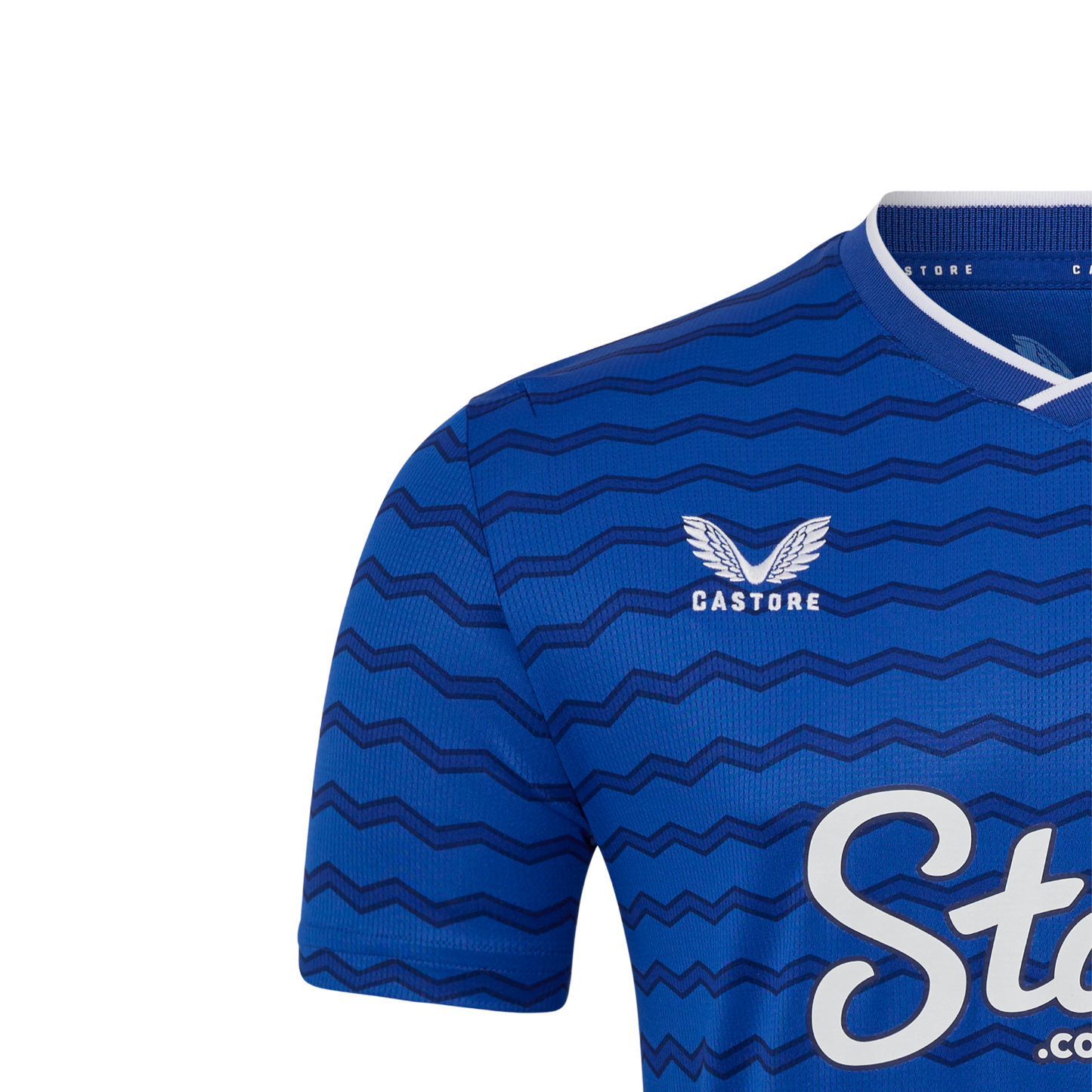 Camisa Everton FC 2025/26 I - detalhe da gola