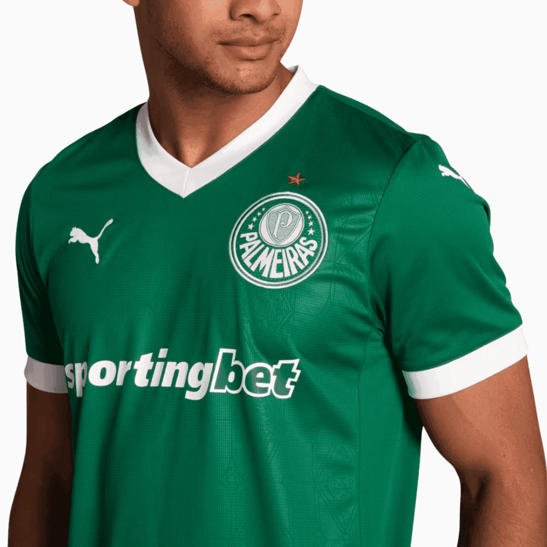 Camisa Puma Palmeiras 2025/26 I - Estevão N° 41 - detalhe