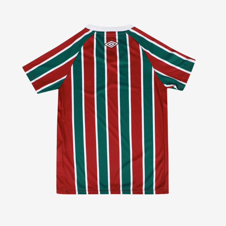 Conjunto Infantil Umbro Fluminense 2025/26 I - detalhe da gola