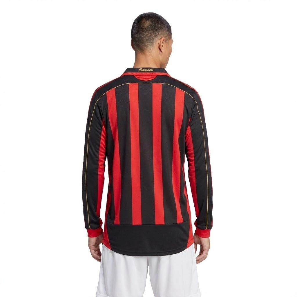 Camisa Retrô Milan 2006/07 I Manga Longa - vista traseira