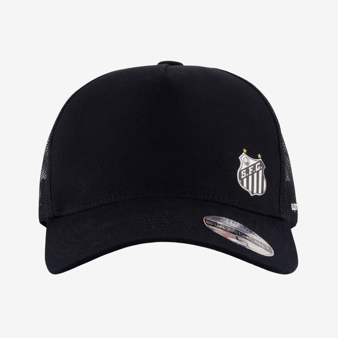 Boné Santos Trucker Preto e Branco - vista traseira