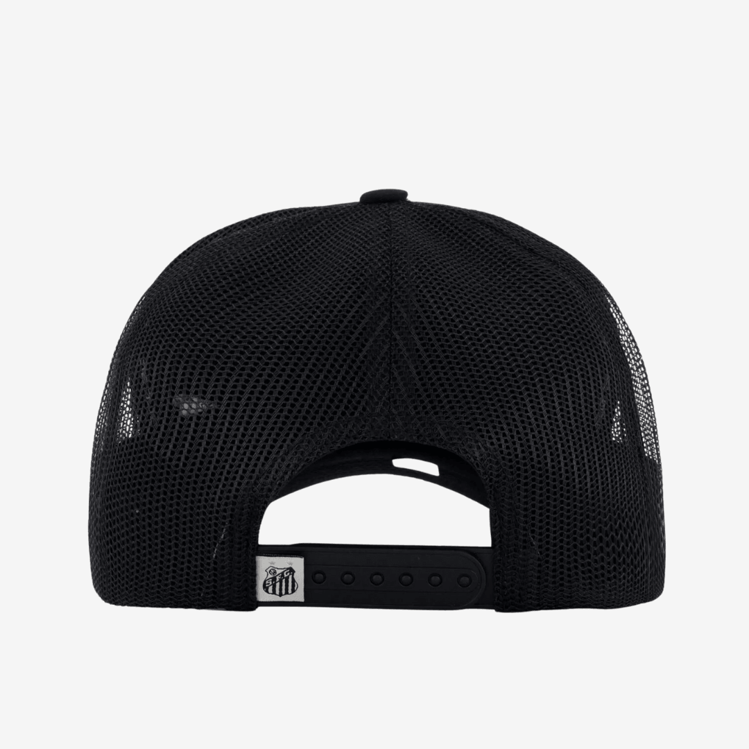 Boné Santos Trucker Preto e Branco - detalhe