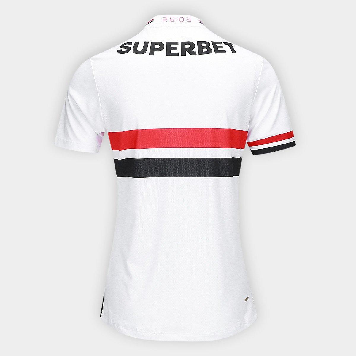 Camisa Feminina New Balance São Paulo 2025/26 I - detalhe da gola