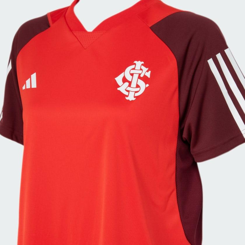Camisa Feminina Treino Atleta Adidas Internacional 2024/25 - detalhe da gola