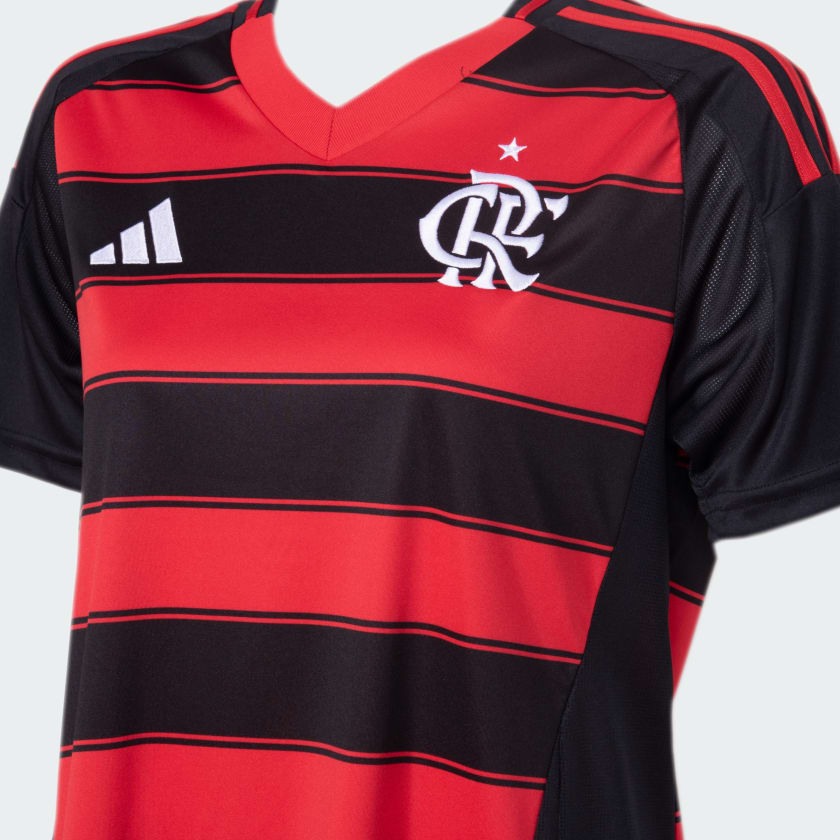Camisa Feminina Adidas Flamengo 2025/26 I - detalhe da gola