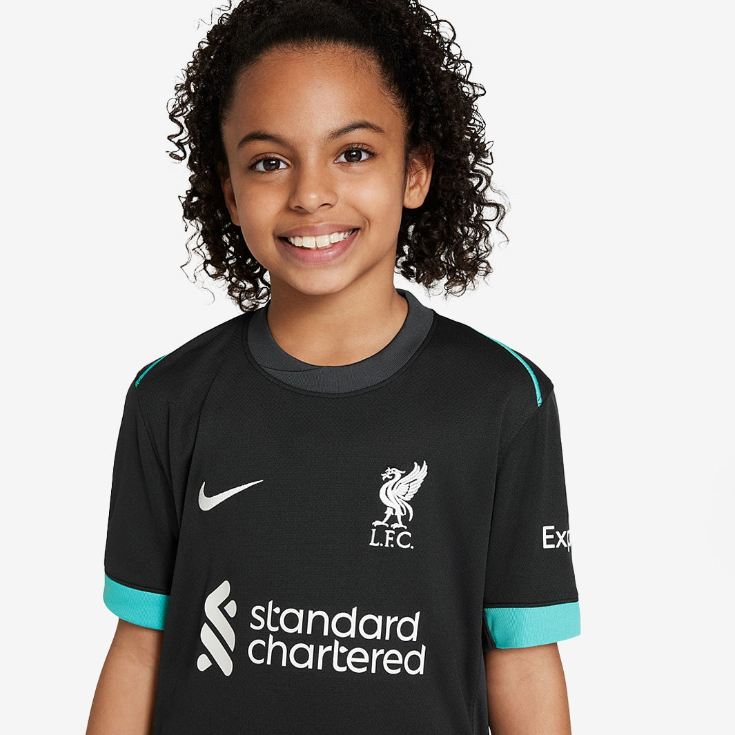 Camisa Kids Nike Liverpool FC 2024/25 II Torcedor - detalhe da gola