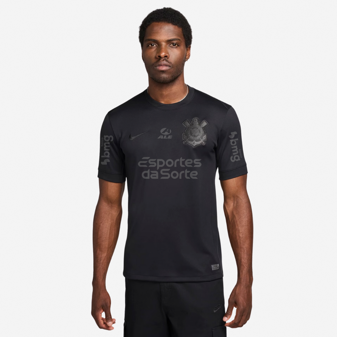 Camisa Nike Corinthians 2024/25 II Torcedor Com Patrocínios - detalhe
