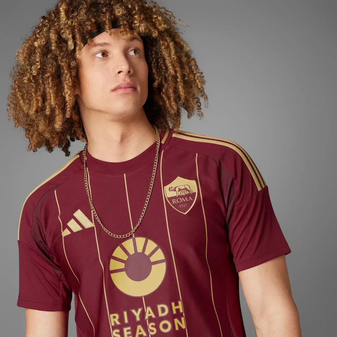 Camisa Adidas AS Roma 2024/25 I - detalhe da gola