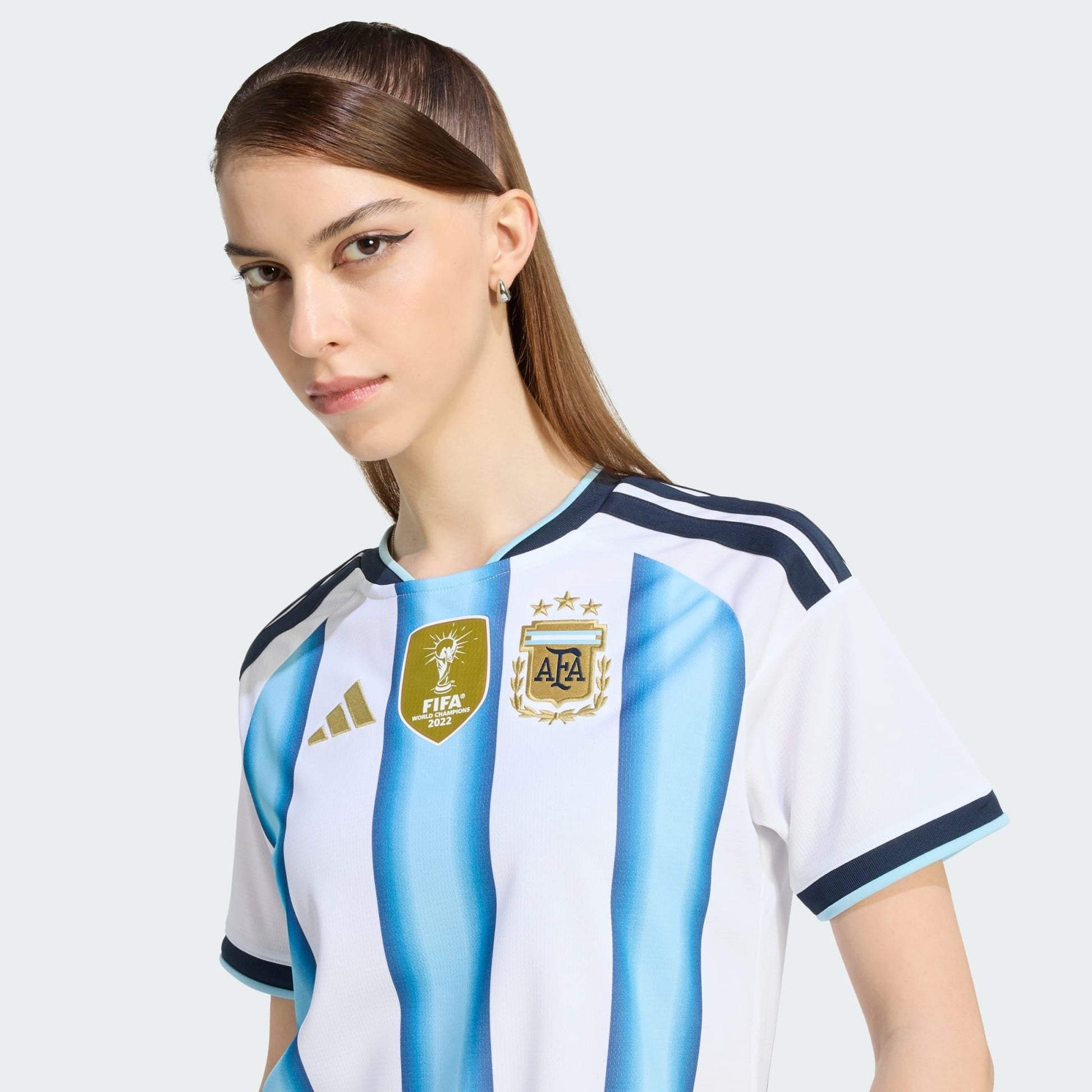 Camisa Feminina Argentina 2026/27 I - detalhe da manga
