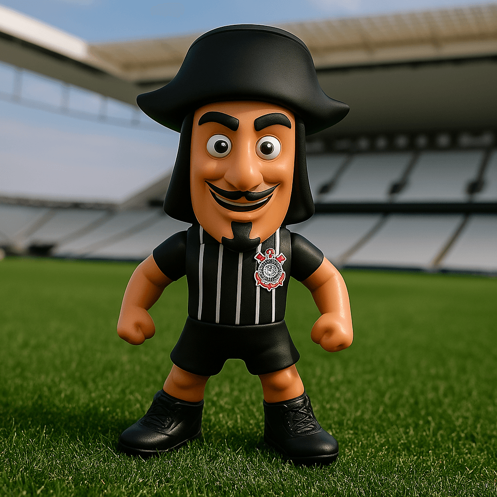 Mascote Corinthians - O Mosqueteiro Camisa 1 - detalhe da gola