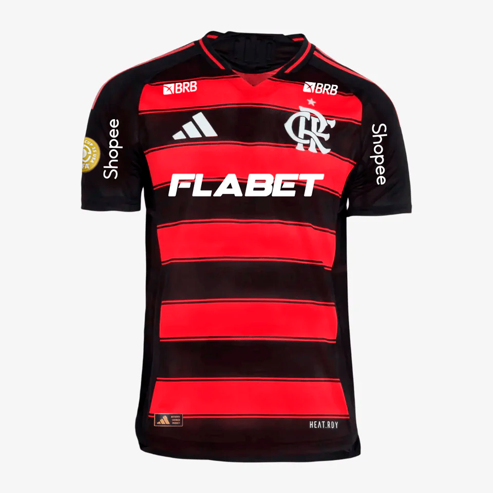 Camisa Adidas Flamengo 2025/26 I Authentic Com Patrocínios - vista traseira
