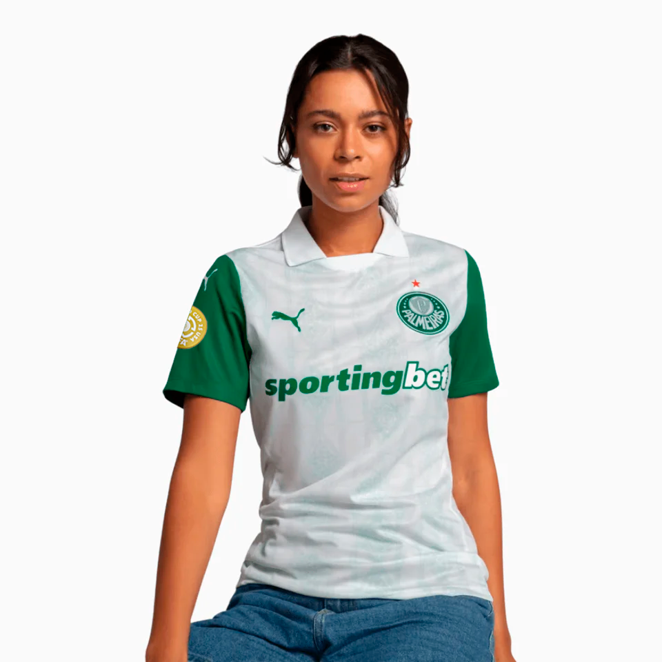 Camisa Feminina Puma Palmeiras 2025/26 II Torcedor - detalhe da manga