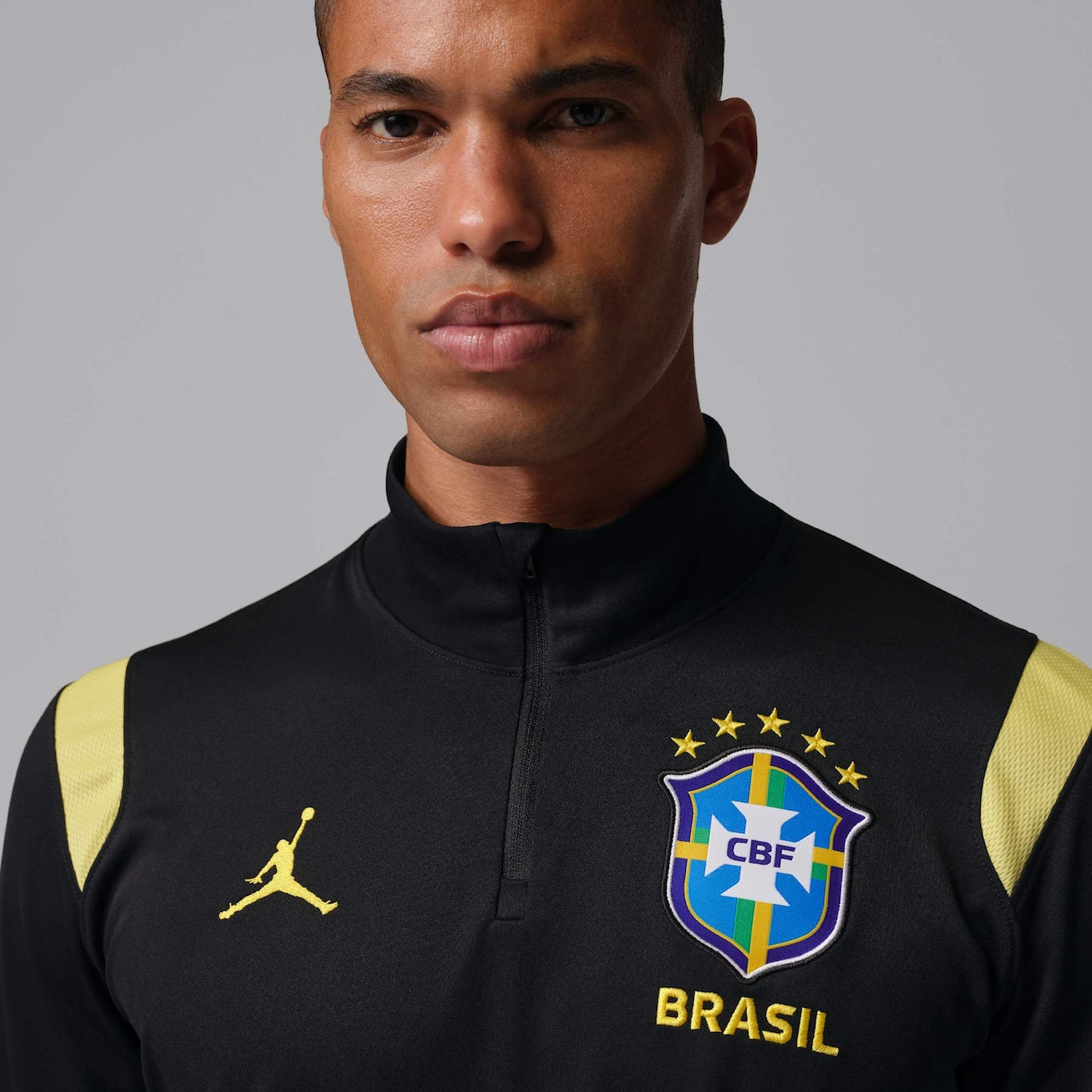 Camiseta Brasil Jordan Manga Longa Academy Pro 2026 Treino Masculina