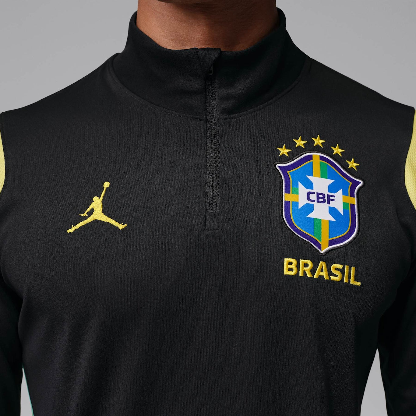 Camiseta Brasil Jordan Manga Longa Academy Pro 2026 Treino Masculina