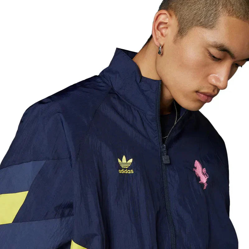 Jaqueta Corta-Vento Adidas Originals Juventus - detalhe da gola