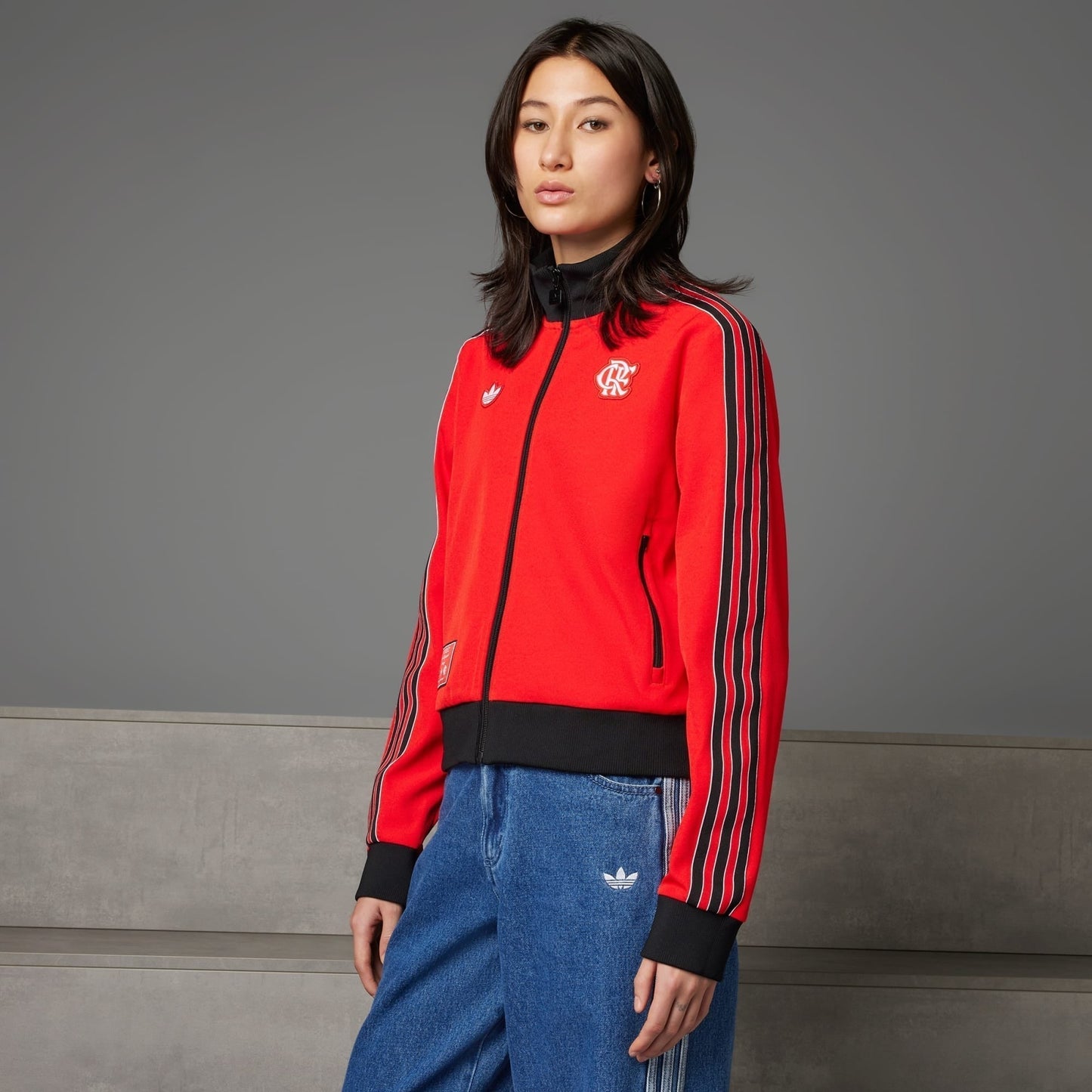 Jaqueta Flamengo Feminina - detalhe da gola