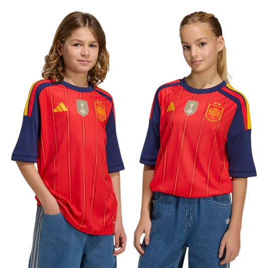 Kit Infantil Espanha 2026/27 I Home Torcedor - Edição Campeões do Mundo