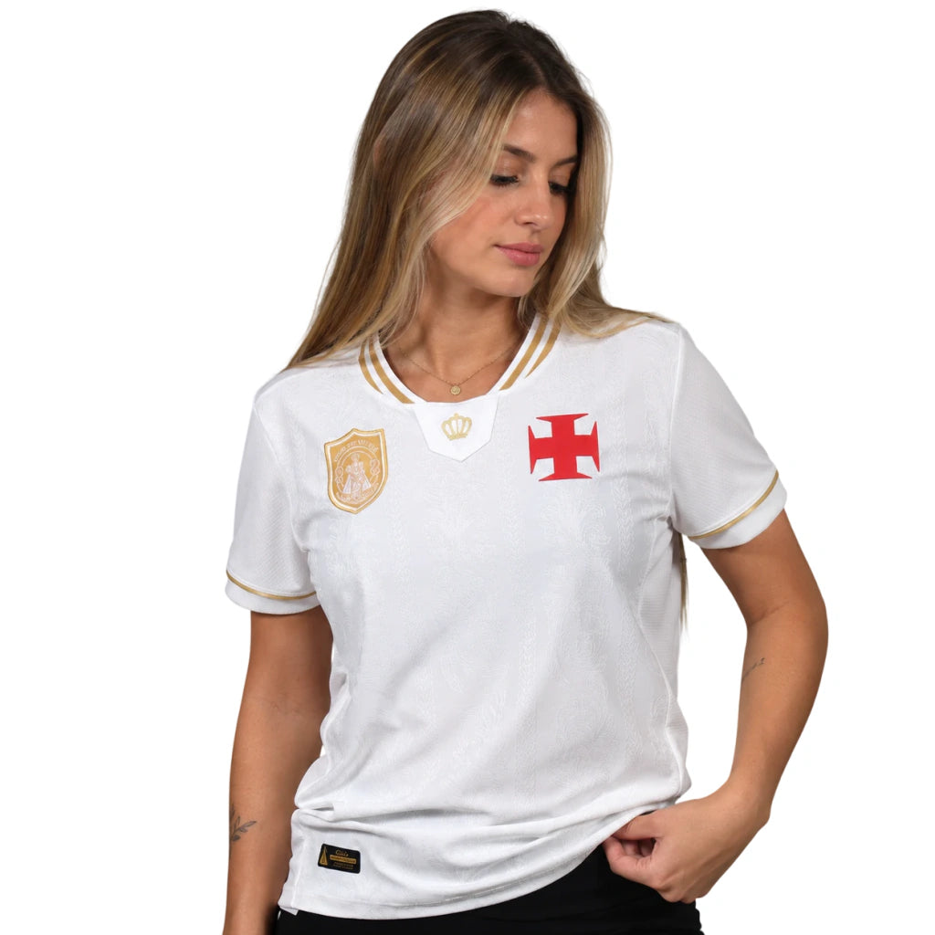Camisa Vasco da Gama 2026/27 Círio de Nazaré Torcedora Feminina - modelo vestindo a camisa