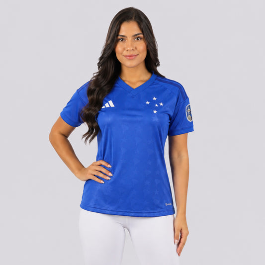 Camisa Adidas Cruzeiro I 2026/27 Feminina Patchs Libertadores