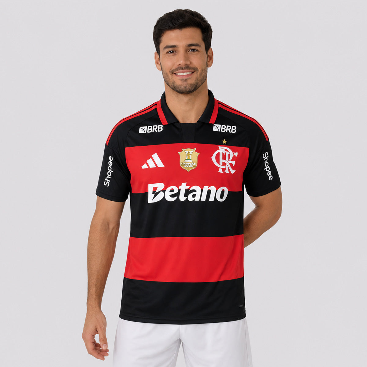 Camisa Adidas Flamengo I 2026 Patch Campeão Brasileiro 2025