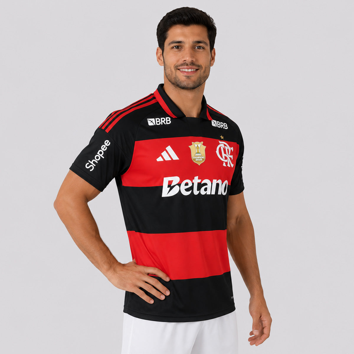 Camisa Adidas Flamengo I 2026 Patch Campeão Brasileiro 2025