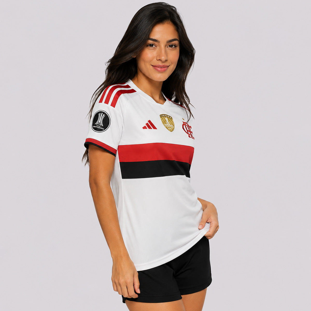 Camisa Adidas Flamengo II 2026 Feminina Patch Campeão Libertadores 2025
