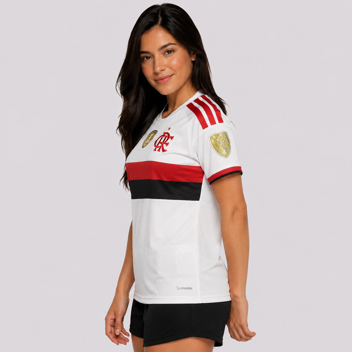 Camisa Adidas Flamengo II 2026 Feminina Patch Campeão Libertadores 2025