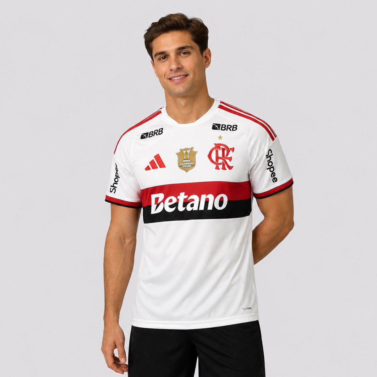 Camisa Adidas Flamengo II 2026 Patch Campeão Brasileiro 2025