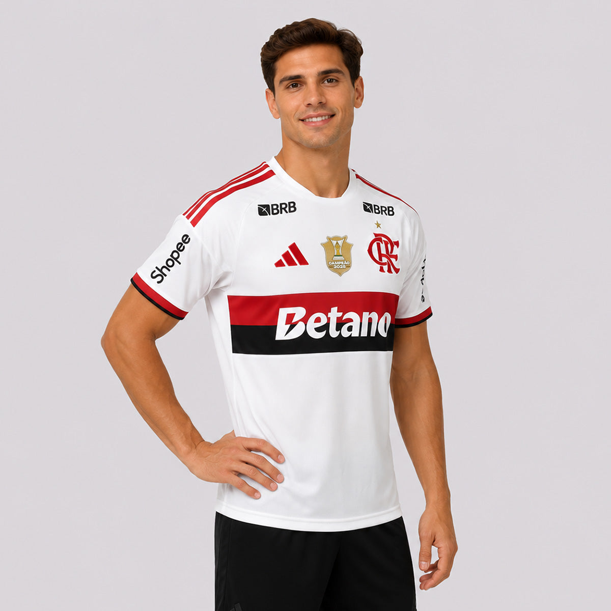 Camisa Adidas Flamengo II 2026 Patch Campeão Brasileiro 2025