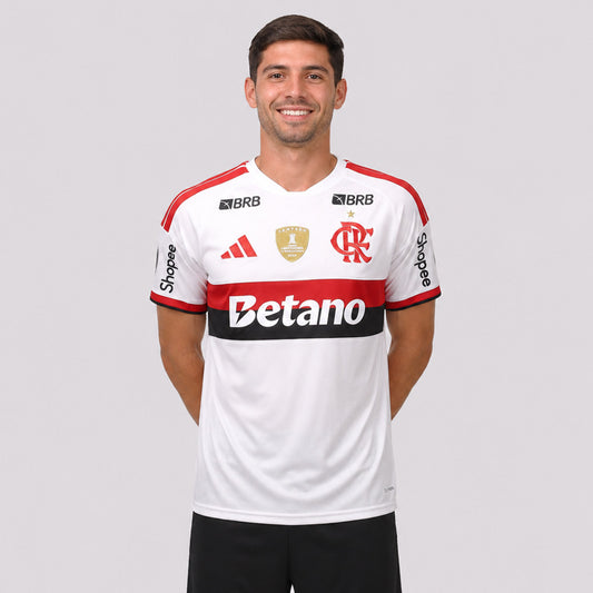 Camisa Adidas Flamengo II 2026/27 Com Patrocínio e Patchs Libertadores