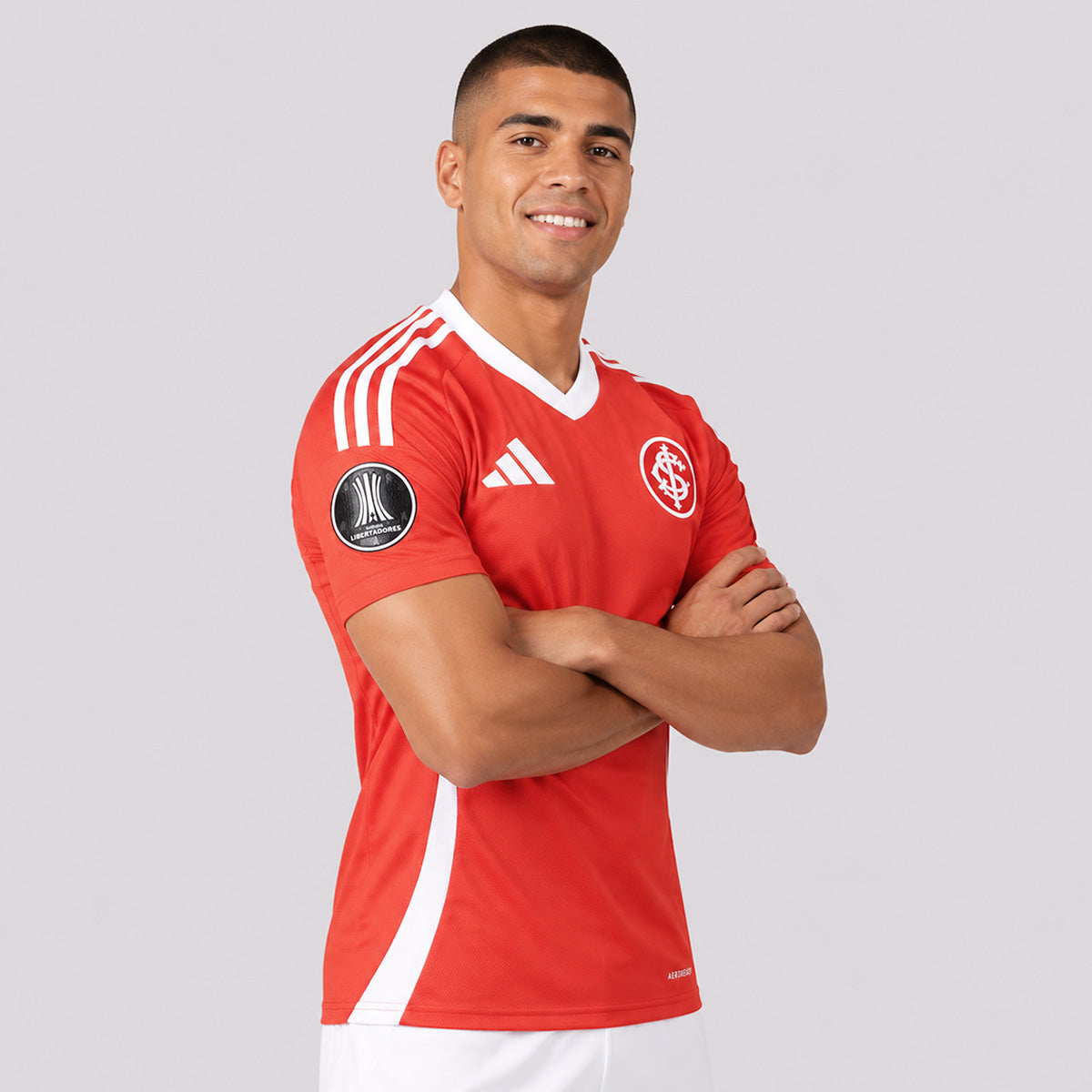 Camisa Adidas Internacional I 2025 Vermelha Patch Libertadores