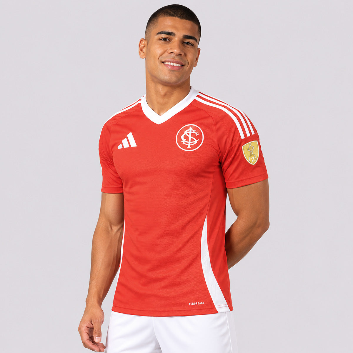 Camisa Adidas Internacional I 2025 Vermelha Patch Libertadores